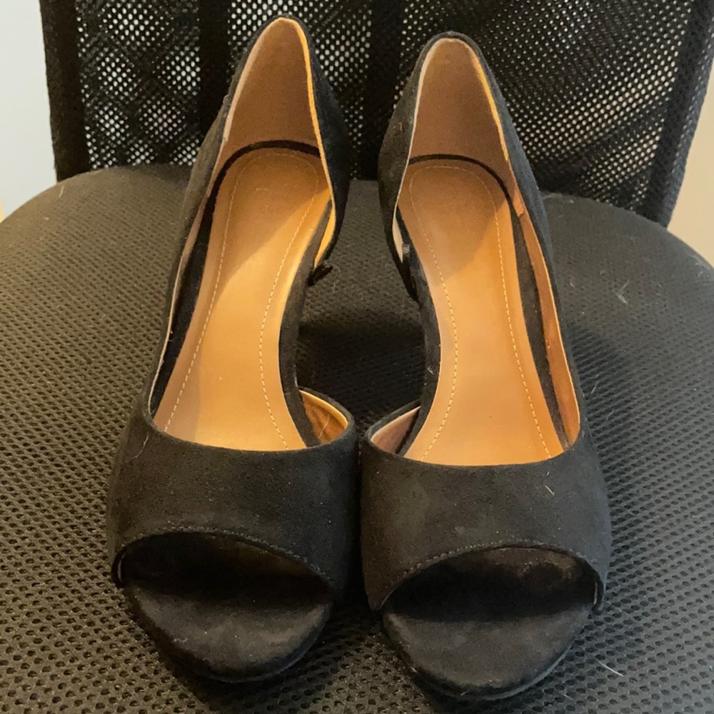 H&M Faux Suede Black Heels
